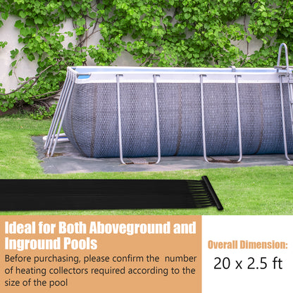 2 Pieces 10/16.4/20 Feet Weatherproof Solar Swimming Pool Heating System-L, Black Swimming Pools at Gallery Canada