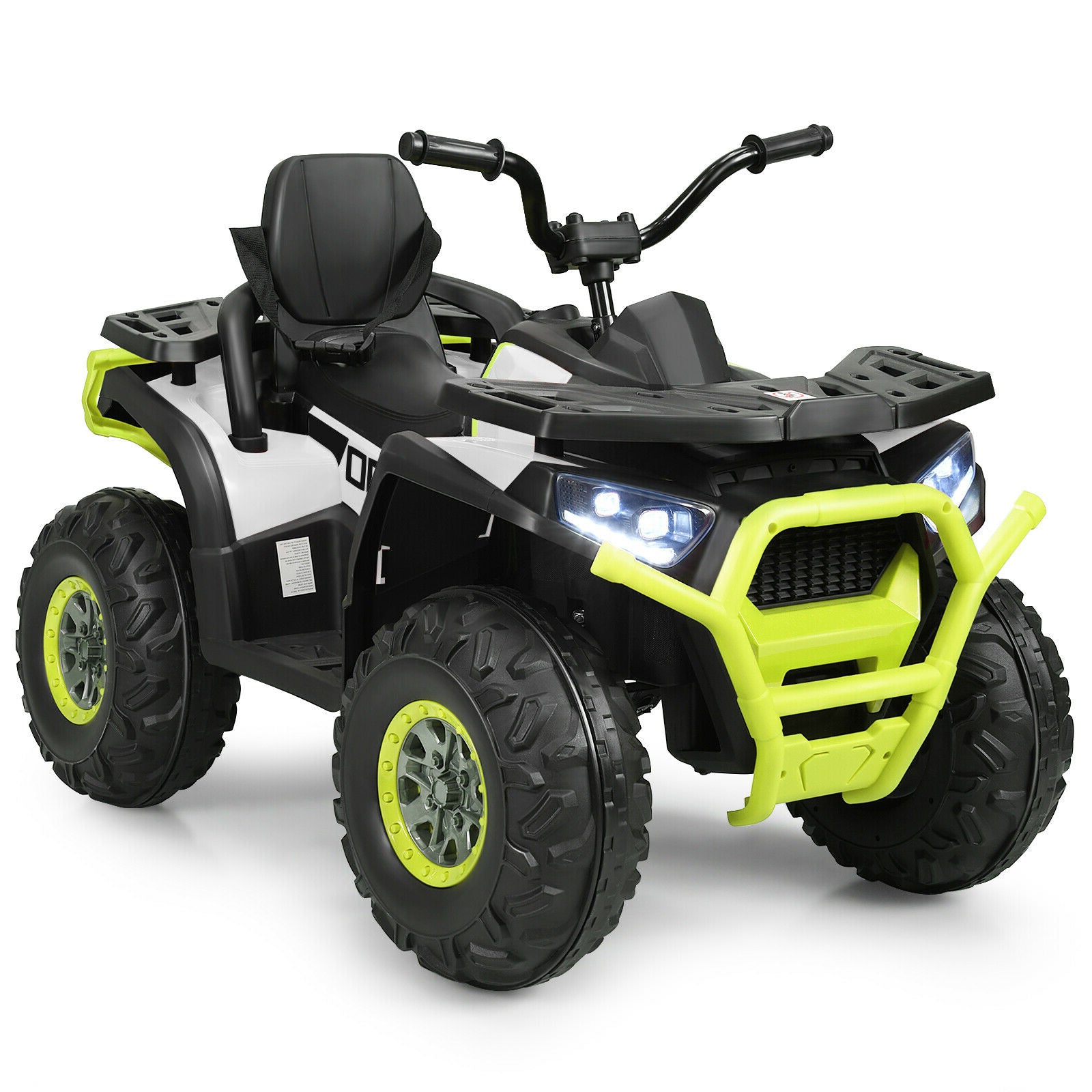 Kids Electric 4-Wheeler ATV Quad, 12 V, MP3, LED Lights, White Powered Ride On Toys at Gallery Canada