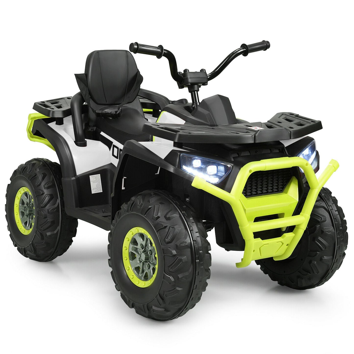 Kids Electric 4-Wheeler ATV Quad, 12 V, MP3, LED Lights, White Powered Ride On Toys White at Gallery Canada
