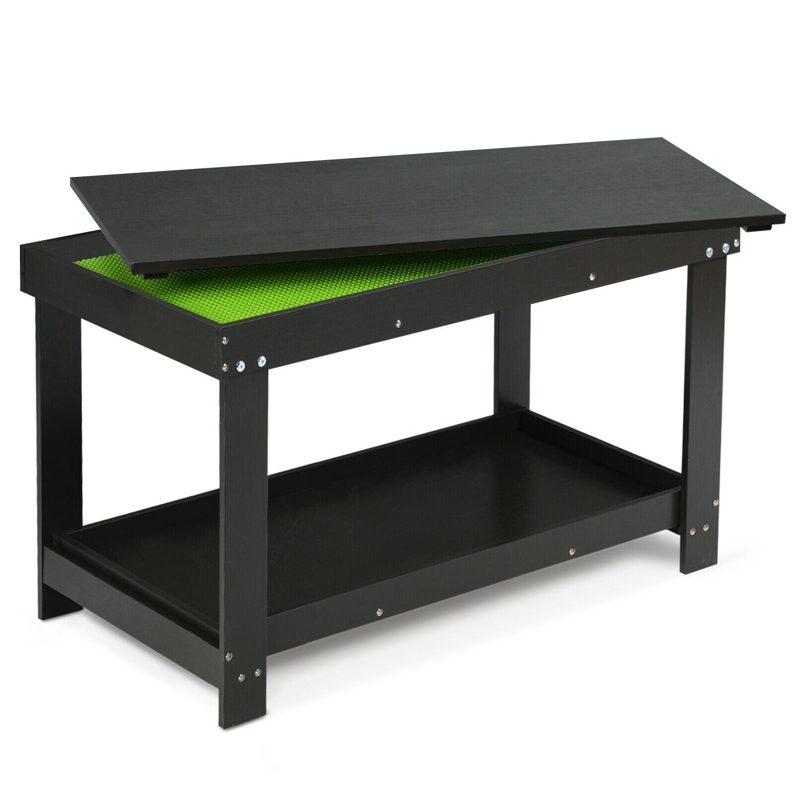 Multifunctional Wood Kids Activity Play Table, Dark Brown Kids Table & Chair Sets at Gallery Canada