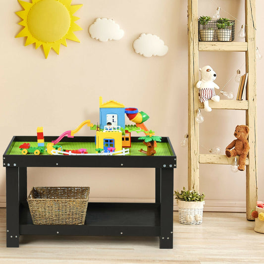 Multifunctional Wood Kids Activity Play Table, Dark Brown Kids Table & Chair Sets Dark Brown at Gallery Canada