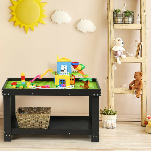 Multifunctional Wood Kids Activity Play Table, Dark Brown