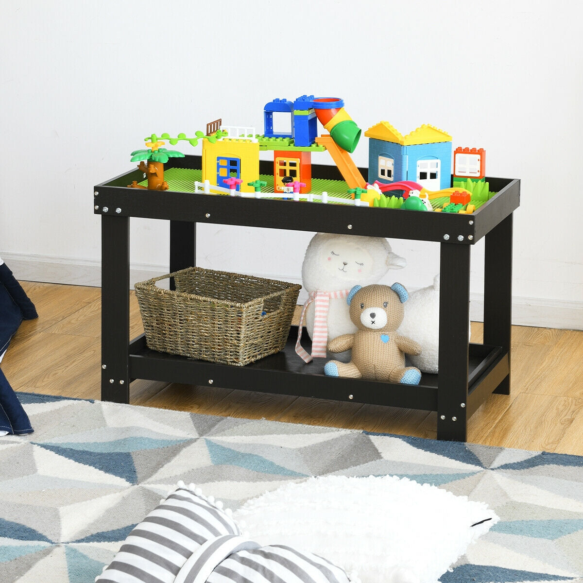 Multifunctional Wood Kids Activity Play Table, Dark Brown Kids Table & Chair Sets at Gallery Canada
