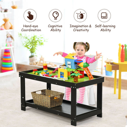 Multifunctional Wood Kids Activity Play Table, Dark Brown Kids Table & Chair Sets at Gallery Canada