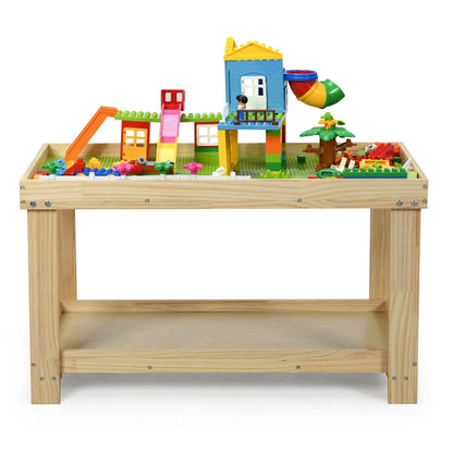 Solid Multifunctional Wood Kids Activity Play Table, Natural Kids Table & Chair Sets at Gallery Canada