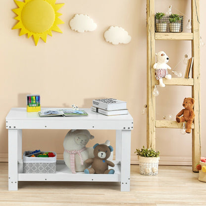 Solid Multifunctional Wood Kids Activity Play Table, White Kids Table & Chair Sets at Gallery Canada