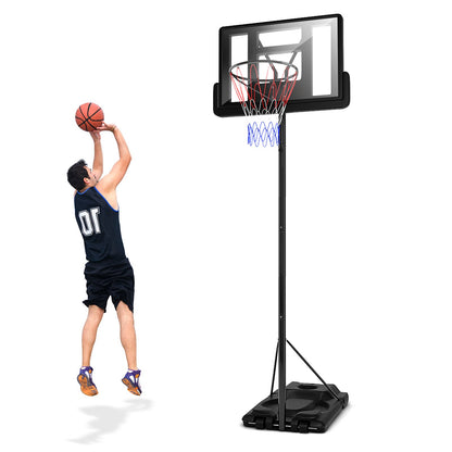 Height Adjustable Portable Shatterproof Backboard Basketball Hoop with 2 Nets, Black - Gallery Canada