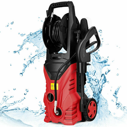 1800W 2030PSI Electric Pressure Washer Cleaner with Hose Reel, Red Pressure Washers at Gallery Canada