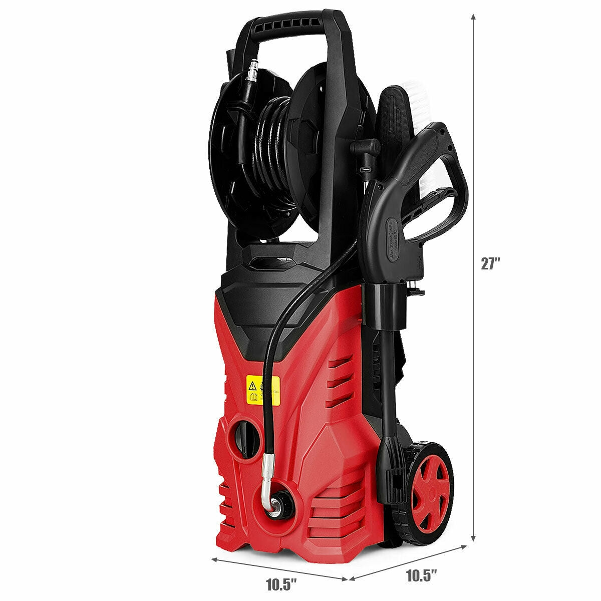 1800W 2030PSI Electric Pressure Washer Cleaner with Hose Reel, Red Pressure Washers at Gallery Canada