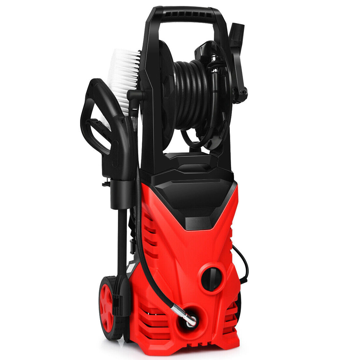 1800W 2030PSI Electric Pressure Washer Cleaner with Hose Reel, Red Pressure Washers Red at Gallery Canada