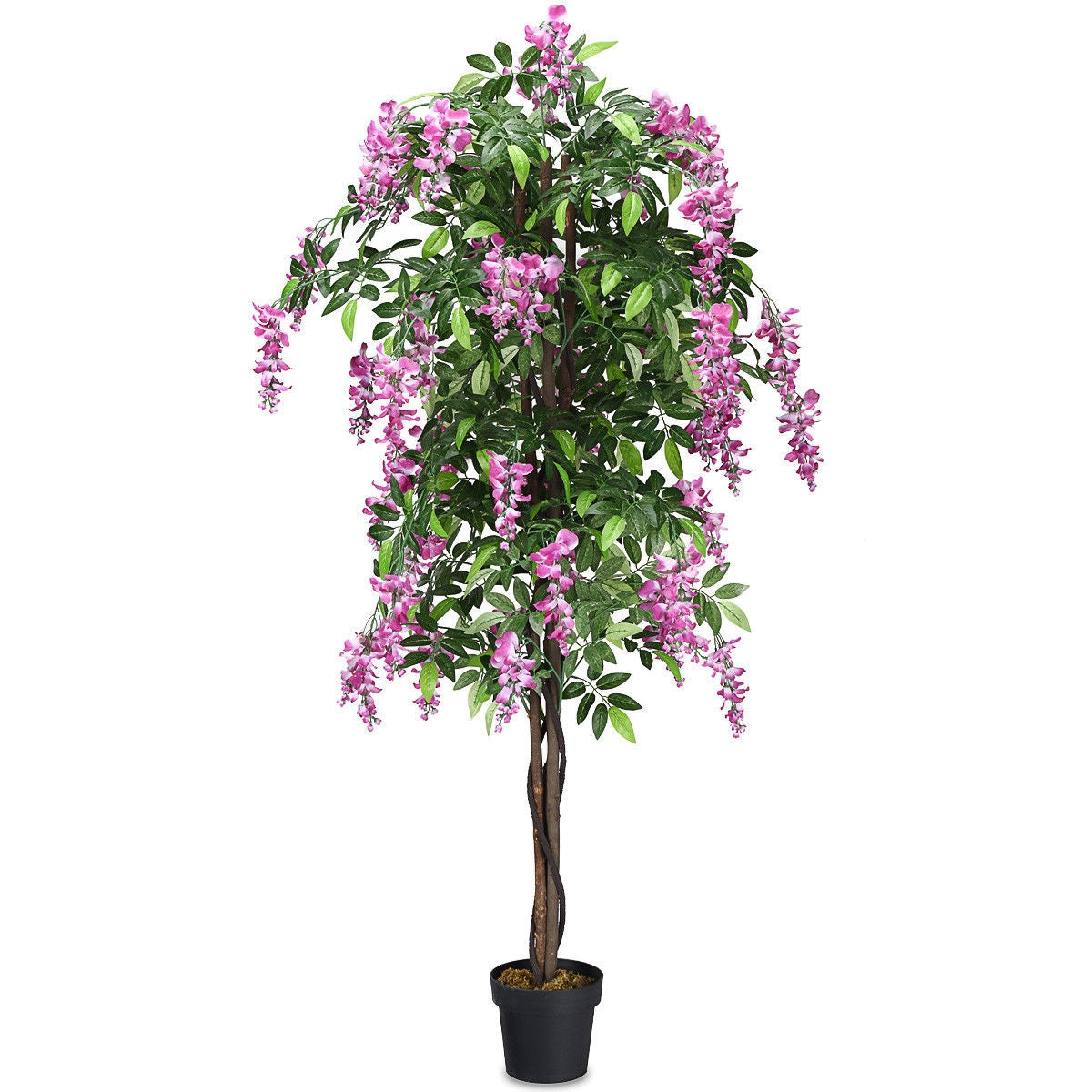 6-Feet Artificial Wisteria Silk Tree, Green Faux Plants Green at Gallery Canada