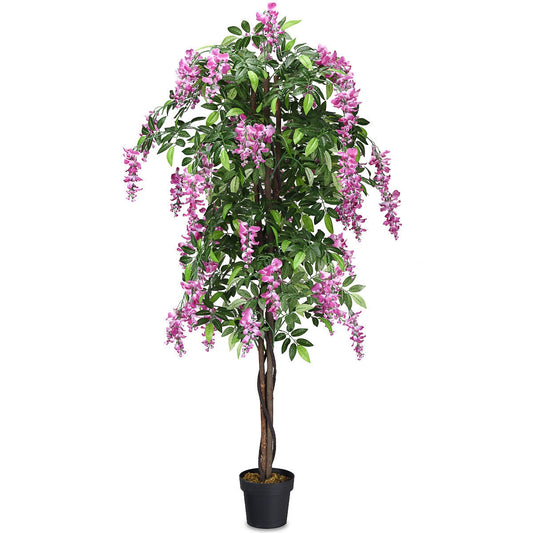 6-Feet Artificial Wisteria Silk Indoor-Outdoor Tree-1pieces, Green