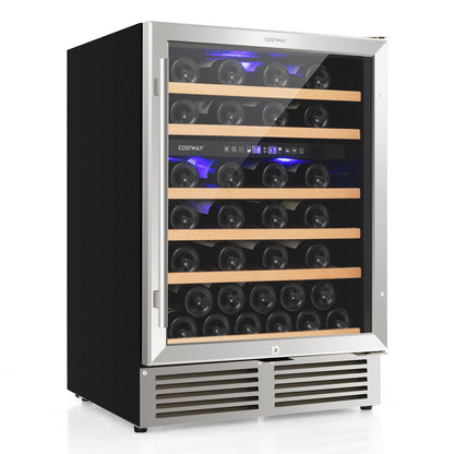 Dual Zone Wine Cooler for 51 Bottles with Reversible Door, Silver at Gallery Canada