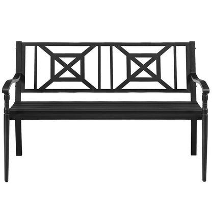 Patio Garden Bench with Powder Coated Steel Frame, Black Outdoor Benches at Gallery Canada