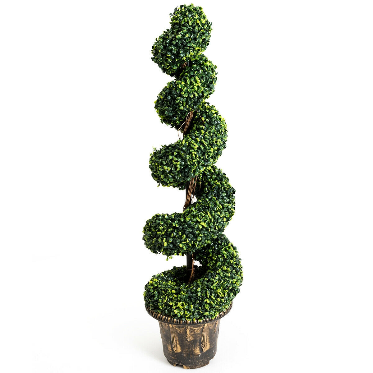 2 Pieces 4 Feet Artificial Décor Green Boxwood Spiral Tree Set, Green Faux Plants at Gallery Canada