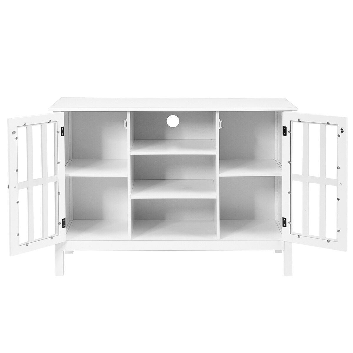 Wooden TV Stand Console Cabinet for 50 Inch TV, White Entertainment Centers & TV Stands at Gallery Canada