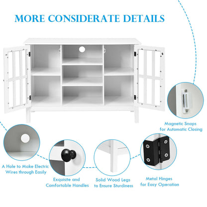 Wooden TV Stand Console Cabinet for 50 Inch TV, White Entertainment Centers & TV Stands at Gallery Canada