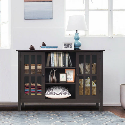 Wooden TV Stand Console Cabinet for 50 Inch TV, Brown Entertainment Centers & TV Stands at Gallery Canada