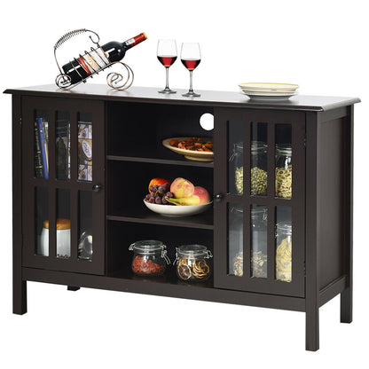 Wooden TV Stand Console Cabinet for 50 Inch TV, Brown Entertainment Centers & TV Stands at Gallery Canada