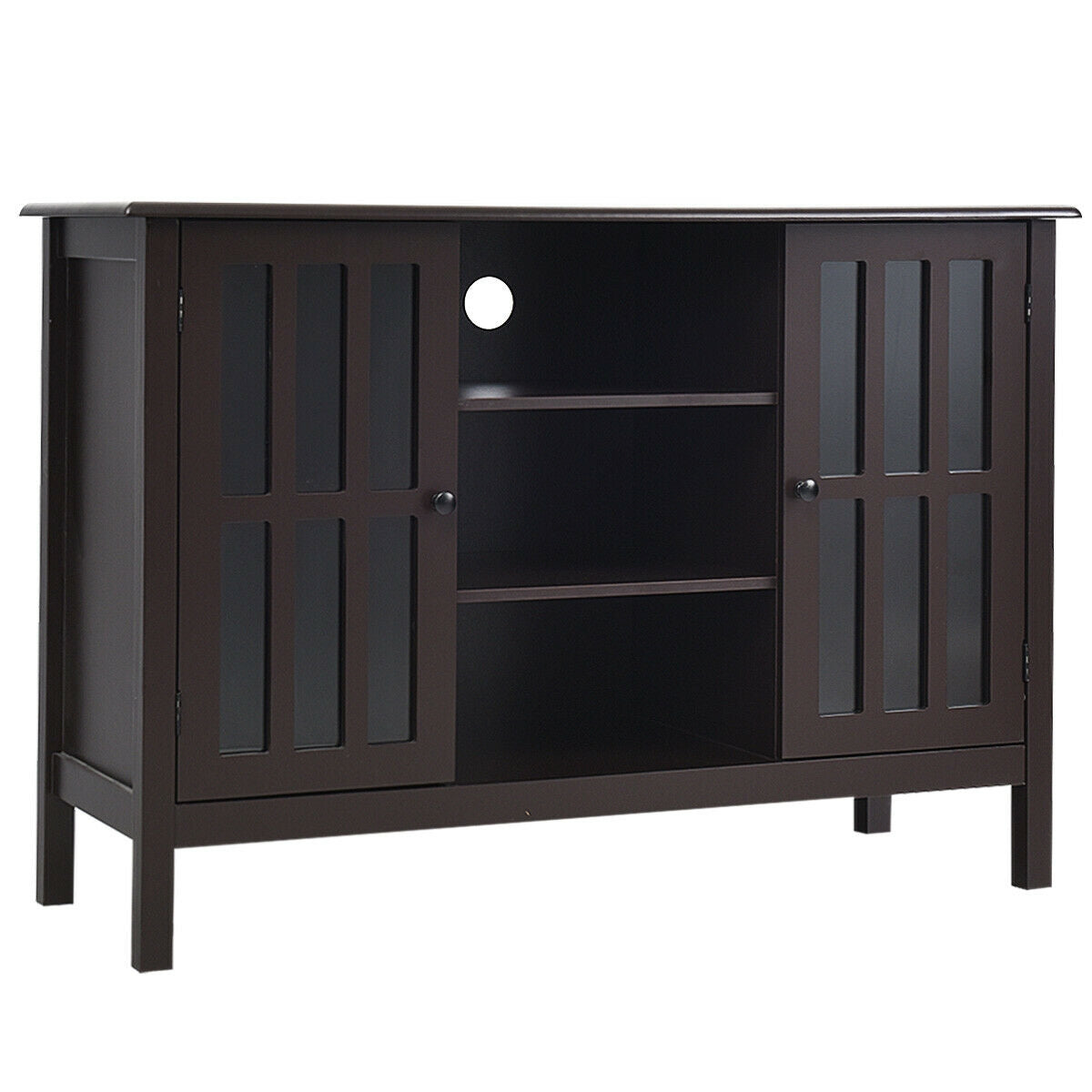 Wooden TV Stand Console Cabinet for 50 Inch TV, Brown Entertainment Centers & TV Stands at Gallery Canada
