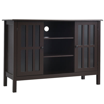 Wooden TV Stand Console Cabinet for 50 Inch TV, Brown Entertainment Centers & TV Stands at Gallery Canada