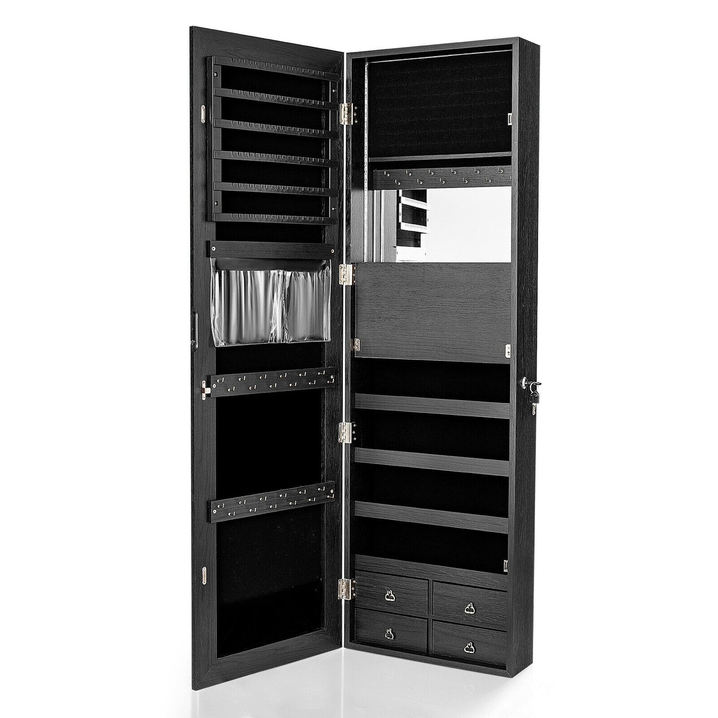 Multipurpose Storage Cabinet with 4 Drawers, Black Jewelry Armoires Black at Gallery Canada