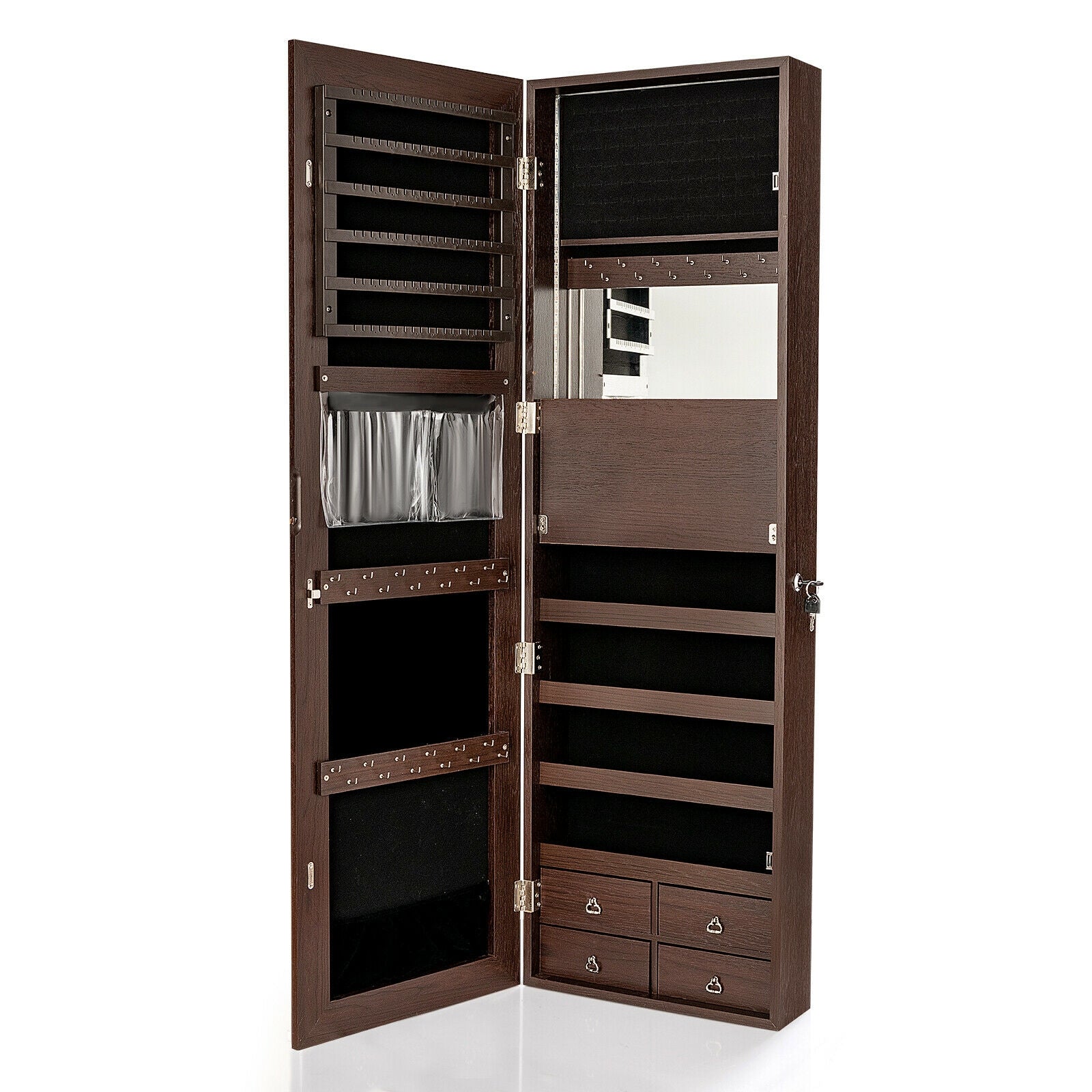 Multipurpose Storage Cabinet with 4 Drawers, Brown Jewelry Armoires Brown at Gallery Canada