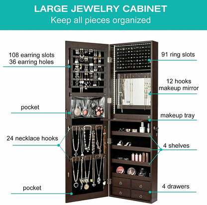 Multipurpose Storage Cabinet with 4 Drawers, Brown Jewelry Armoires at Gallery Canada