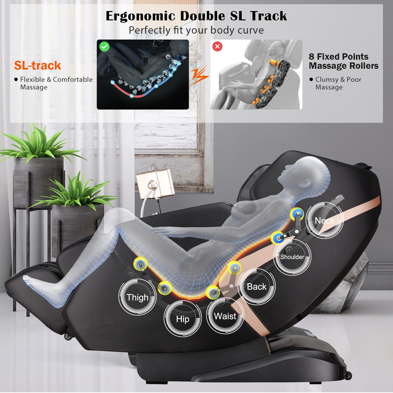 Enjoyment 13 - 3D SL-Track Full Body Zero Gravity Massage Chair with Thai Stretch - Gallery View 7 of 10