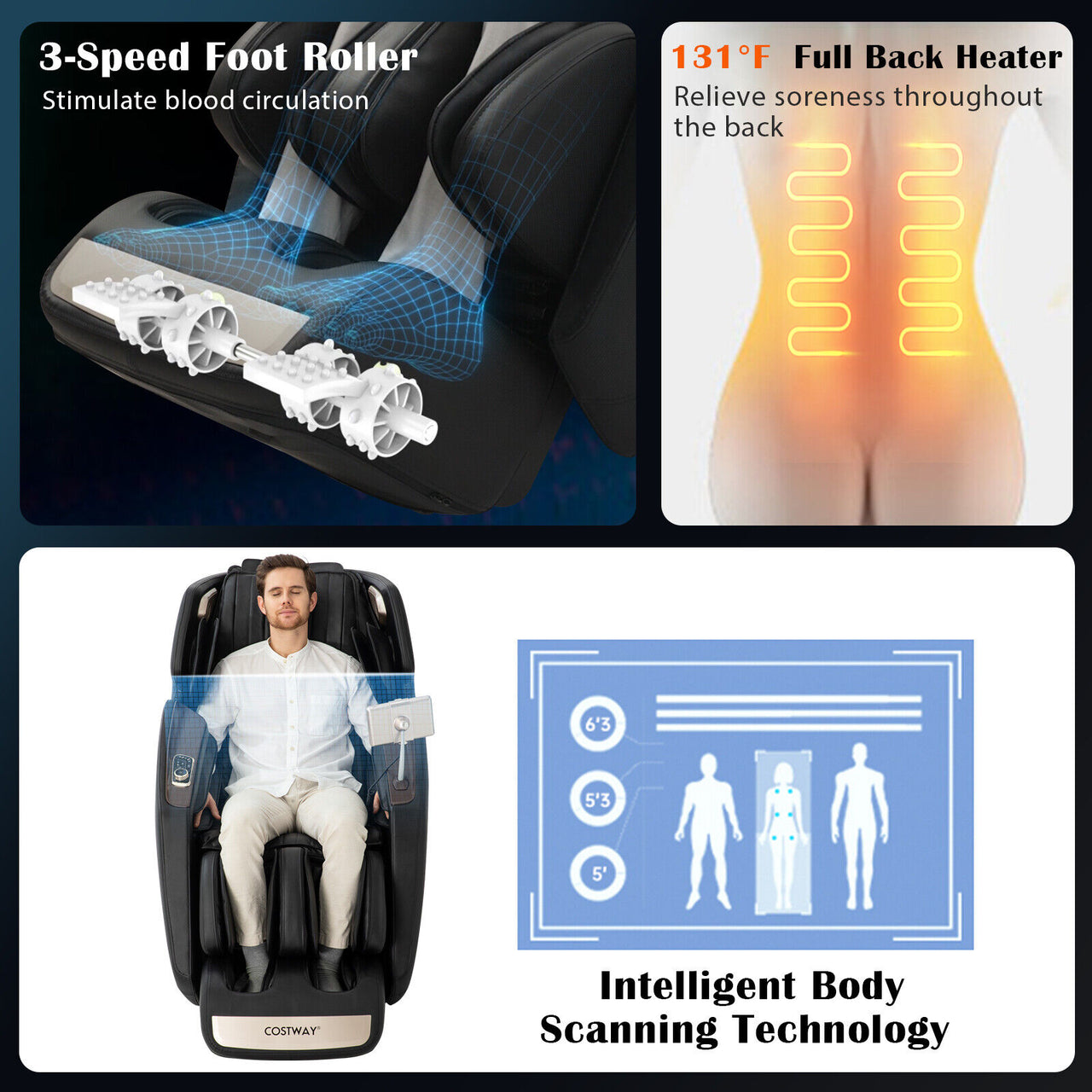 Enjoyment 13 - 3D SL-Track Full Body Zero Gravity Massage Chair with Thai Stretch - Gallery View 9 of 10