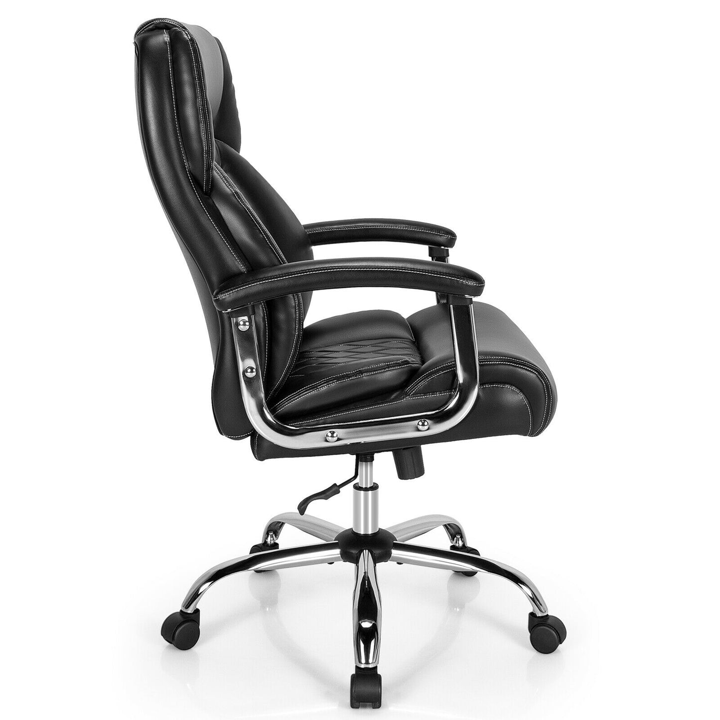 Height Adjustable Executive Chair Computer Desk Chair with Metal Base, Black Big and Tall Chairs at Gallery Canada