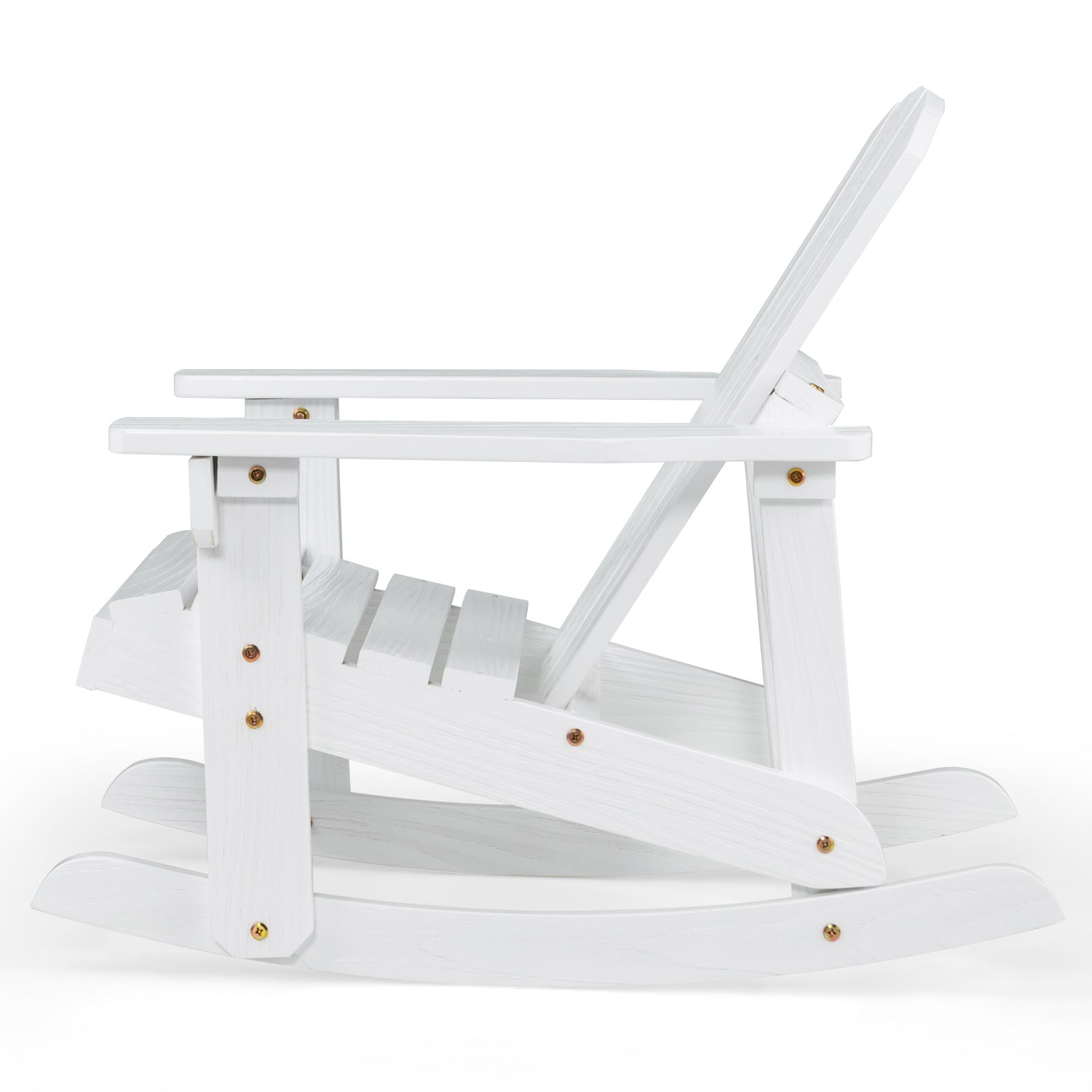 Outdoor Wooden Kid Adirondack Rocking Chair with Slatted Seat, White Kids Chairs & Seating at Gallery Canada