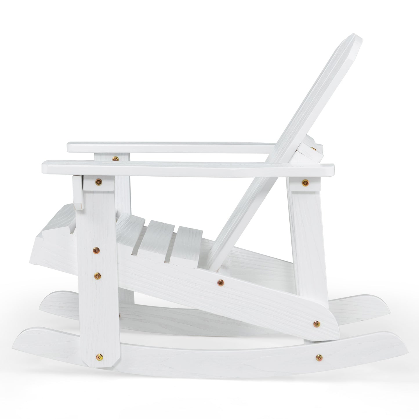 Outdoor Wooden Kid Adirondack Rocking Chair with Slatted Seat, White Kids Chairs & Seating at Gallery Canada