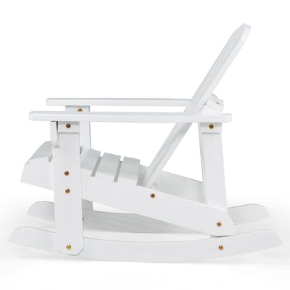 Outdoor Wooden Kid Adirondack Rocking Chair with Slatted Seat, White Kids Chairs & Seating at Gallery Canada
