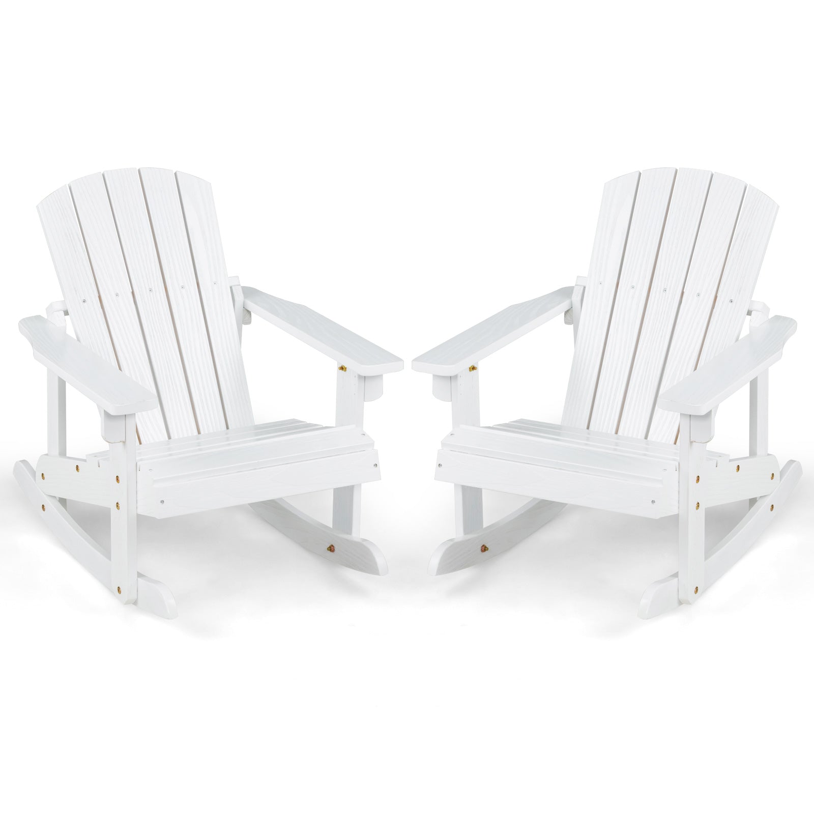 Outdoor Wooden Kid Adirondack Rocking Chair with Slatted Seat, White Kids Chairs & Seating at Gallery Canada