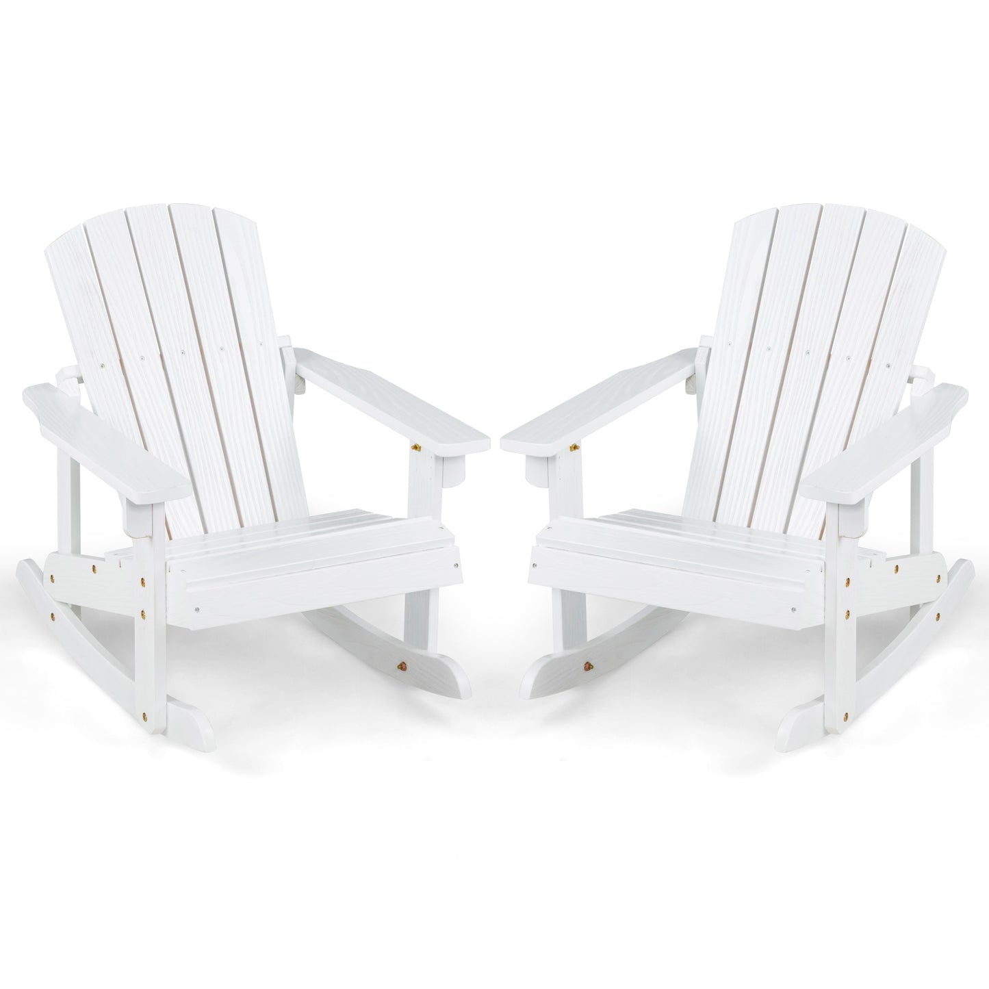 Outdoor Wooden Kid Adirondack Rocking Chair with Slatted Seat, White Kids Chairs & Seating at Gallery Canada