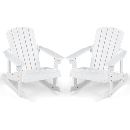 Outdoor Wooden Kid Adirondack Rocking Chair with Slatted Seat, White Kids Chairs & Seating at Gallery Canada