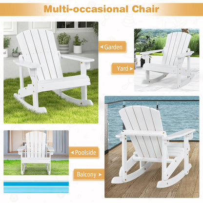 Outdoor Wooden Kid Adirondack Rocking Chair with Slatted Seat, White Kids Chairs & Seating at Gallery Canada