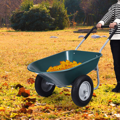 2 Tire Wheelbarrow Garden Cart Heavy-duty Dolly Utility Cart, Green Garden Carts at Gallery Canada