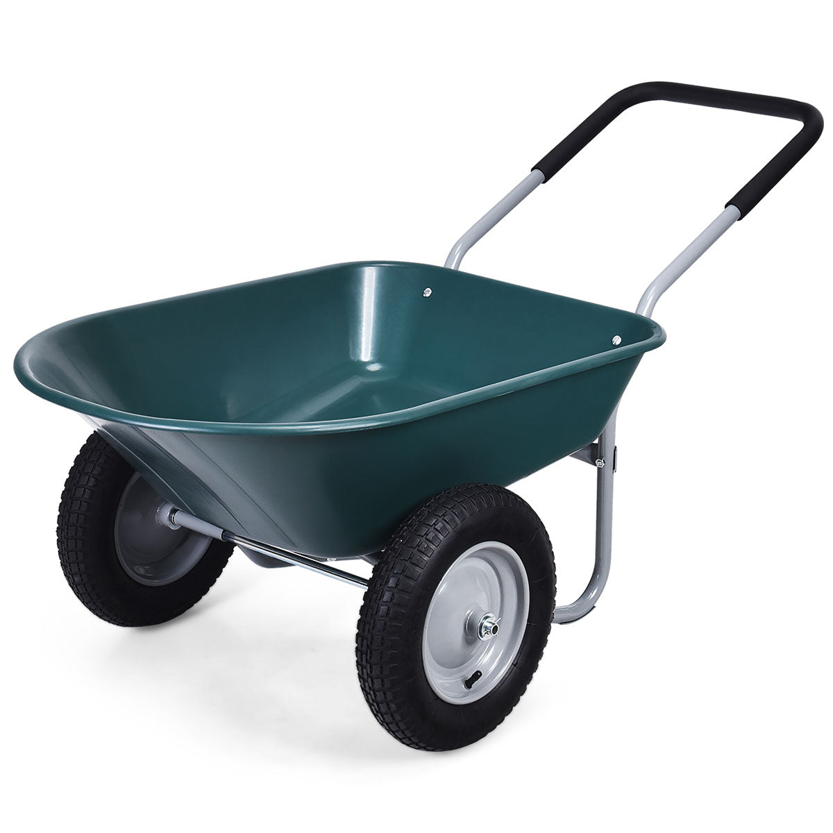 2 Tire Wheelbarrow Garden Cart Heavy-duty Dolly Utility Cart, Green Garden Carts Green at Gallery Canada