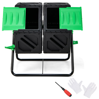 Dual Chamber Garden Compost Tumbler, Black & Green Garden Tools at Gallery Canada