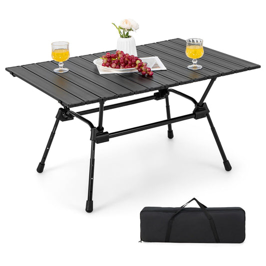 Folding Heavy-Duty Aluminum Camping Table with Carrying Bag, Black - Gallery Canada