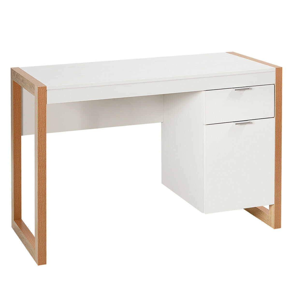 Modern Computer Desk, Study Table Workstation, White Writing Desks White at Gallery Canada