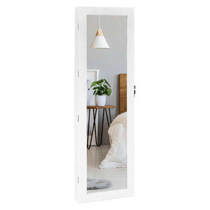 Lockable Armoire Jewelry Cabinet With LED Lights, White Jewelry Armoires White at Gallery Canada