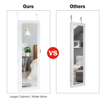 Lockable Armoire Jewelry Cabinet with LED Lights, White Jewelry Armoires at Gallery Canada