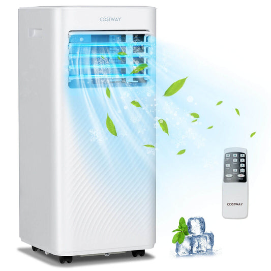 4-in-1 8000 BTU Air Conditioner with Cool Fan Dehumidifier and Sleep Mode, White - Gallery Canada