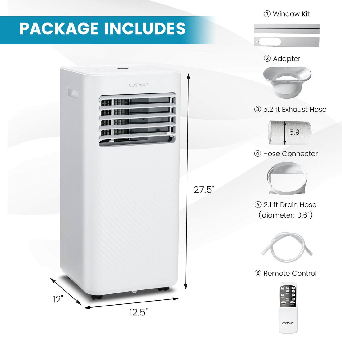4-in-1 8000 BTU Air Conditioner with Cool Fan Dehumidifier and Sleep Mode, White at Gallery Canada