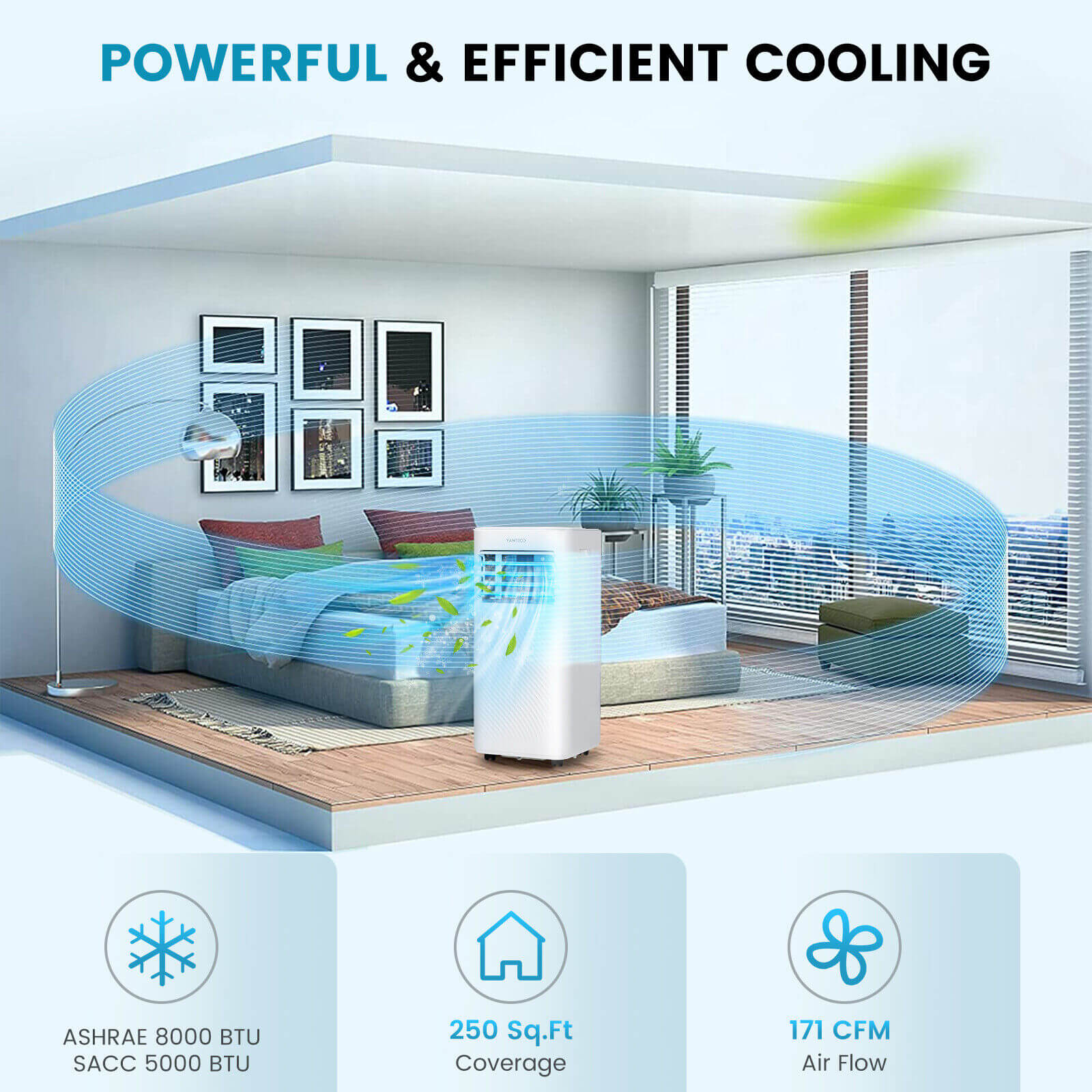 4-in-1 8000 BTU Air Conditioner with Cool Fan Dehumidifier and Sleep Mode, White Portable Air Conditioners at Gallery Canada