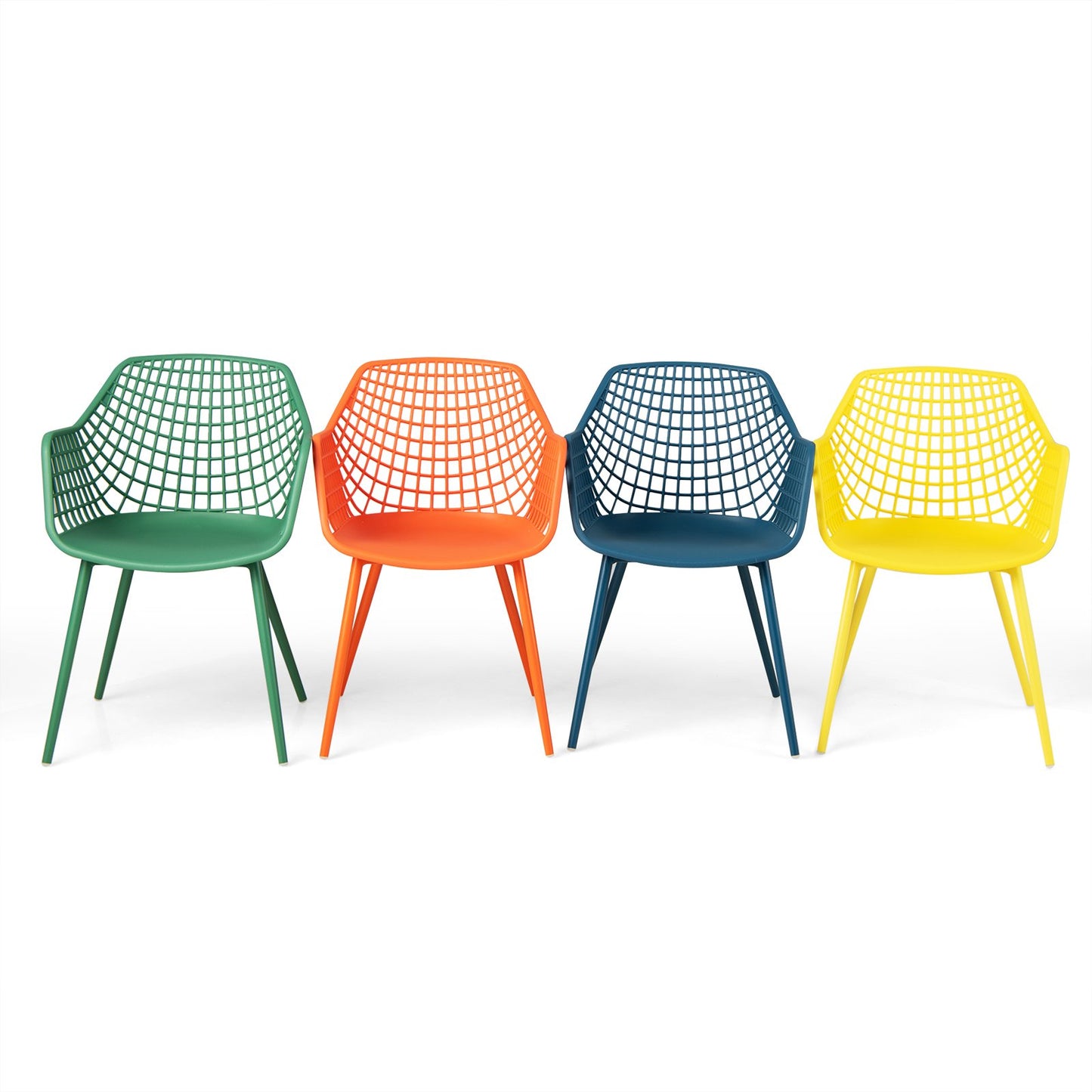4 Pieces Kids Chairs with Curved Backrest and Ergonomic Armrests, Multicolor - Gallery Canada