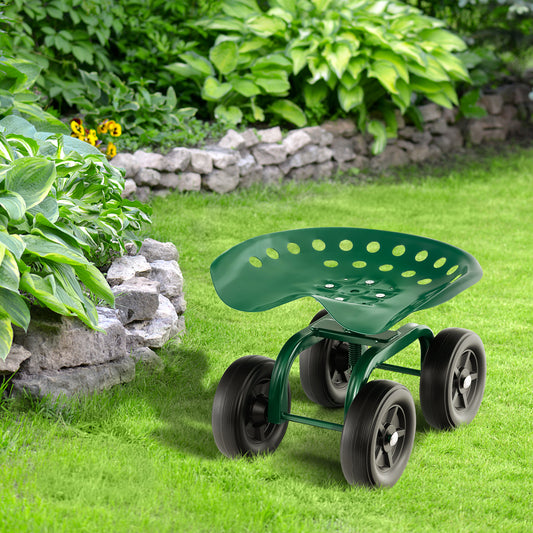 Garden Rolling Workseat, 360° Swivel, Adjustable Height, Green Garden Tools Green at Gallery Canada